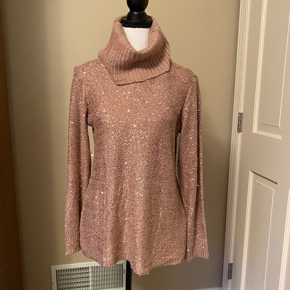 Soft Surroundings Blush Turtleneck Sweater with